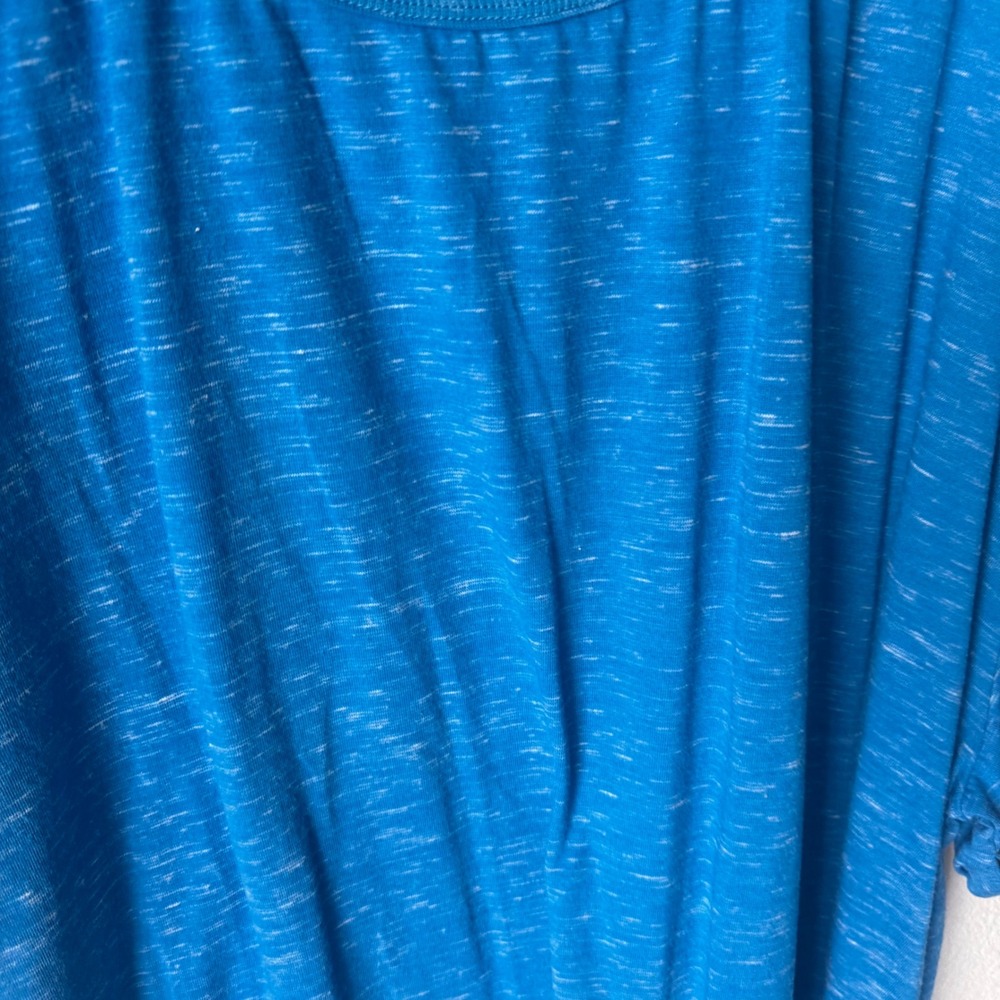 Woman Within Womens 3X Blue Space Dye Scoop Neck Short Sleeve Top 30/32 - Picture 3 of 3
